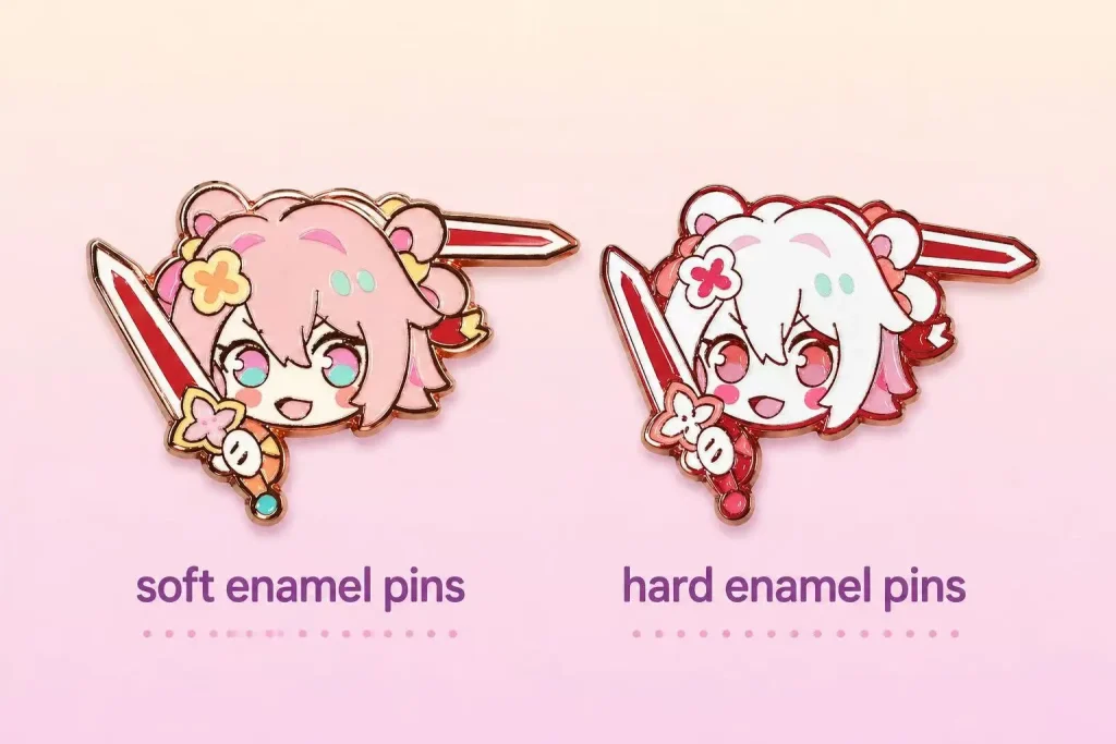 difference between hard enamel and soft enamel pins