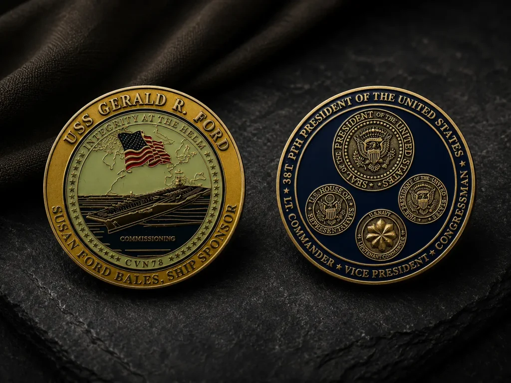 custom navy uss challenge coins