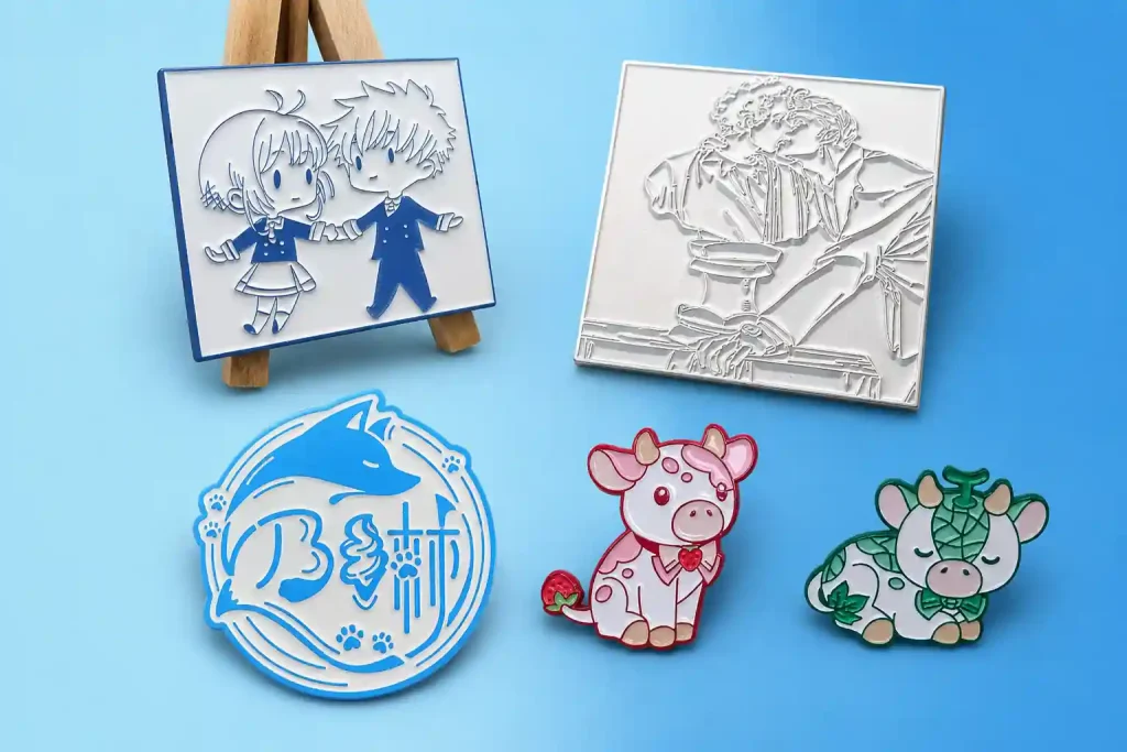 dye color plating enamel pins