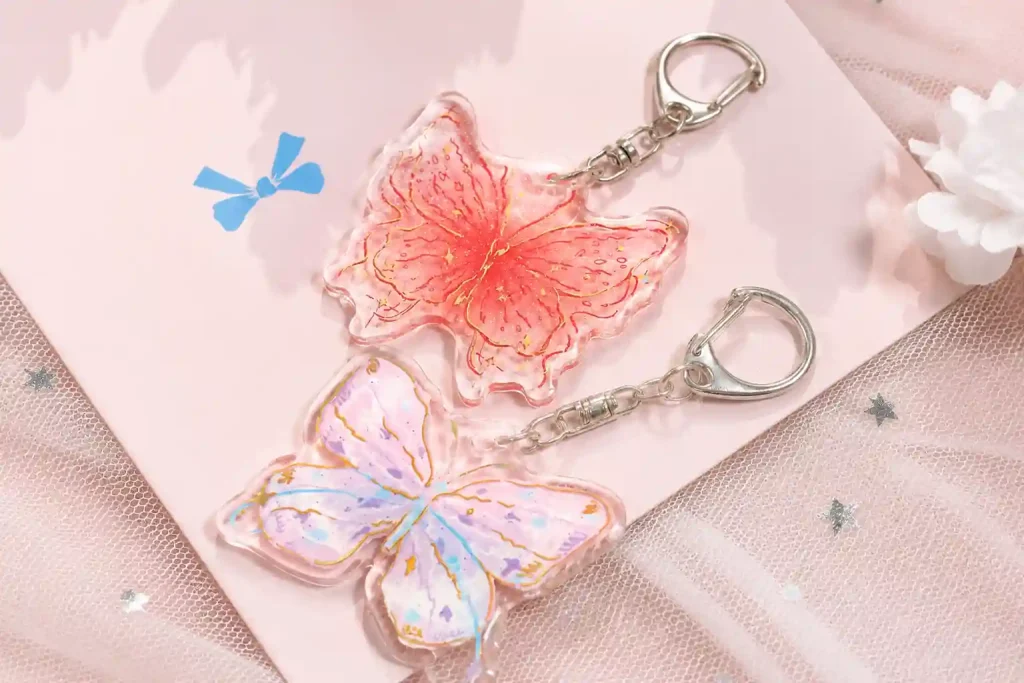 Glitter Acrylic Designs keychains