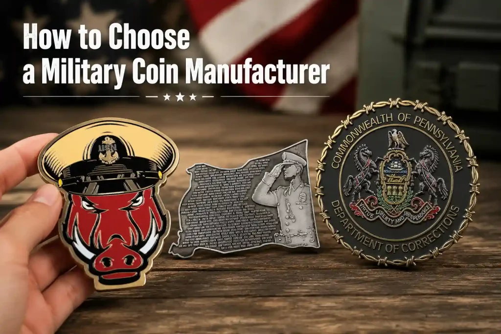 Military challenge coins from different unit projects