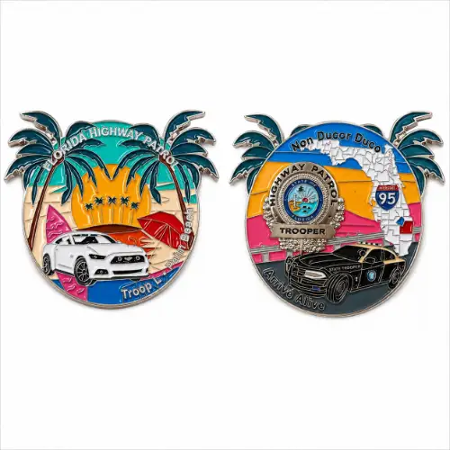 Custom highway patrol challenge coin for state police units thumbnail