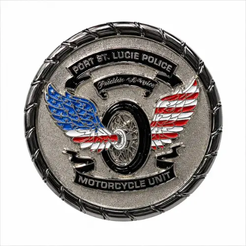 Custom highway patrol challenge coin with state trooper badge thumbnail