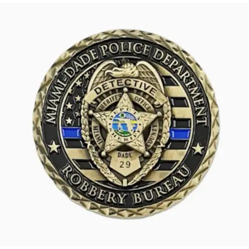 Custom police detective coin with squad name and unit number thumbnail