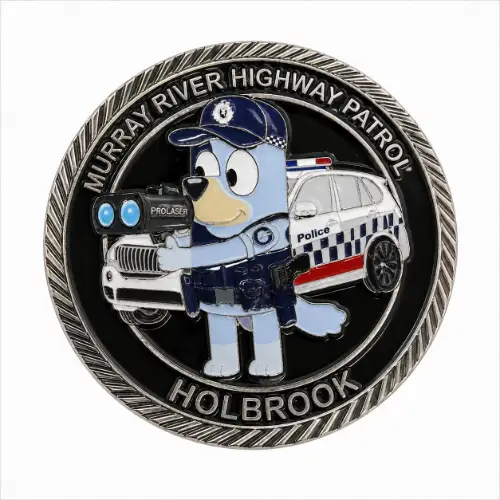 State patrol challenge coin with police vehicle thumbnail