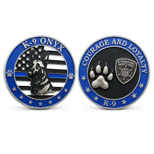 Custom K9 police department coins thumbnail