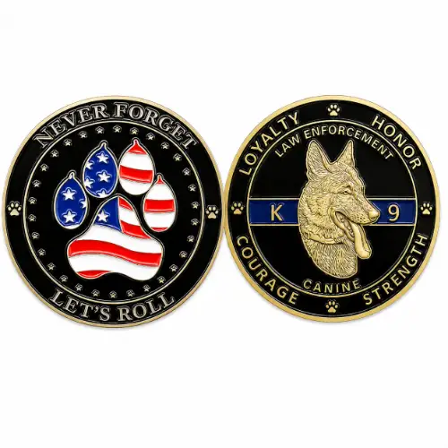 Custom police K9 challenge coins thumbnail