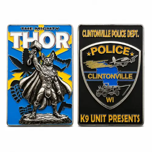 Police K9 unit challenge coins with logo thumbnail